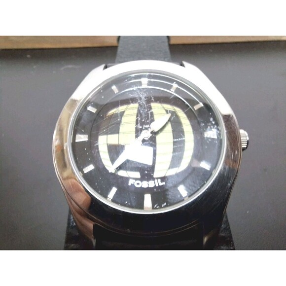 Y2K Mens Fossil Big Tic Watch Two Hands Analog Digital Seconds 2 New Batteries - Picture 5 of 6